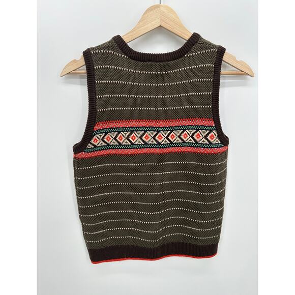 Hanna Andersson Sweater Vest Boys Size 10 Knit Fall Festive Thanksgiving Winter - Picture 2 of 6